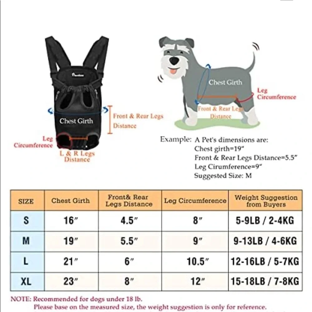 Pawaboo dog front backpack
